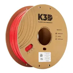 KREAR 3D - Filamento K3D PLA Rojo Mate 175mm 1Kg