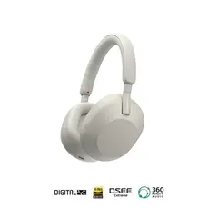 SONY - Audífonos Bluetooth WH-1000XM5 Noise Cancelling Plata