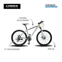 TOTEM - Bicicleta Montañera T3700 Aro 26 Ploma