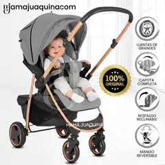 BABY HAPPY - Coche Cuna Deportivo «SMART PLUS» Mango Reversible Gray