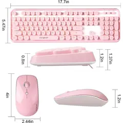 GENERICO - TECLADO Y MAOUSE CON CABLE ROSADO