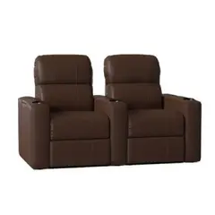 GENERICO - Sillón reclinable con posavasos 2 cuerpos titánic ultracuero marrón
