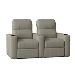 GENERICO - Sillon reclinable con posavasos 2 cuerpos ultracuero gris plata