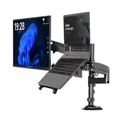 NB NORTH BAYOU - Brazo rack giratorio 2 monitores 17" 27" + Bandeja FP2 North Bayou