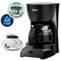 OSTER - Cafetera BVSTDCDR5B De 4 Tazas - Negra