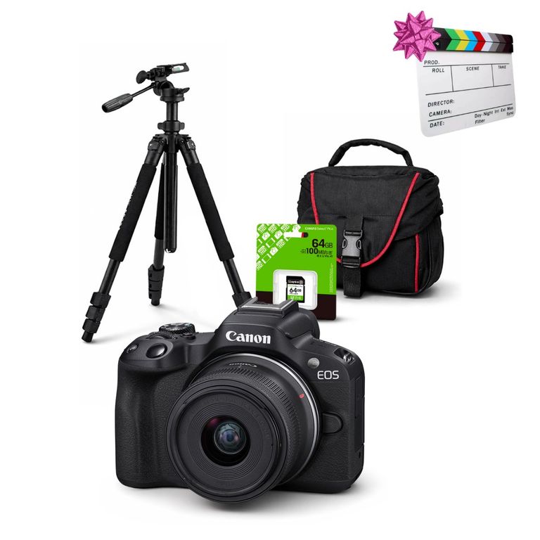 Cámara Mirrorless EOS R50 Lente RF S 18-45mm Kit Deluxe