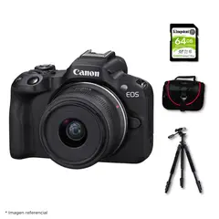 CANON - Cámara Mirrorless EOS R50 Lente RF S 18-45mm Kit Deluxe