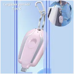 GENERICO - Cargador de celular llavero portatil Tipo C - Rosa