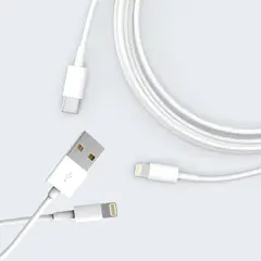 GENERICO - Cable iPhone Replica A1 Lightning USB -1 Metro blanco
