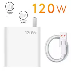 GENERICO - Cargador Para Celular Xiaomi 120W Carga Rápida 120 W Cable Tipo C