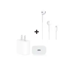 APPLE - Audífono Ligthning y Cargador 20w - Origina