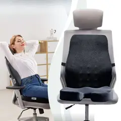 DAUER - Pack DUO Cojines Premium con Gel +Bambu incluye LUMBAR y ASIENTO