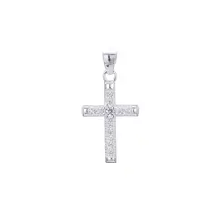 SANTORAL - Dije Cruz con Cristales - Plata