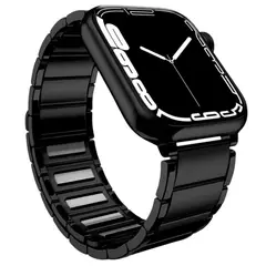 OEM - Correa Acero Inoxidable Magnetico para Apple Watch Two Section Negro