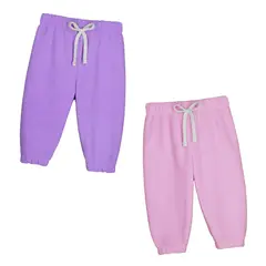 LITTLE SWEET - Pantalón Bebé Niña Micropolar Pack x 2