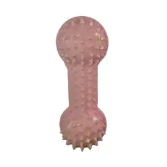 GENERICO - Juguete goma mancuerna palo rosa limpia dientes perros