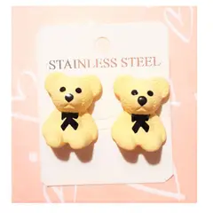 FERNANDA ROMERO JOYAS Y ACCESORIOS - Lindos Aretes Aesthetic Ositos color Crema Pegados