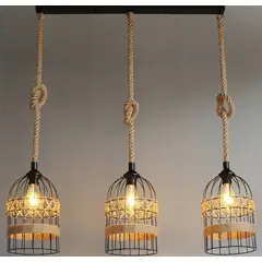 GENERICO - Lámpara de techo colgante modelo jaula rustica incluyen focos