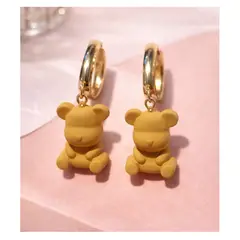 FERNANDA ROMERO JOYAS Y ACCESORIOS - Lindos Aretes Aesthetic Ositos color Beige colgantes