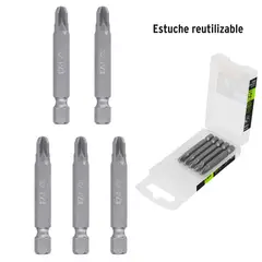 TRUPER - Puntas PZ3 pozidriv largo 2", 5 unidades Expert