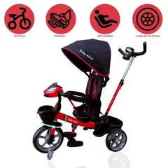 BABY KITS - Triciclo Guiador para Niño »CHAMPION» Red