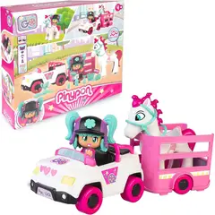 PINYPON - Juguete Muñeca con Transportador y Pony