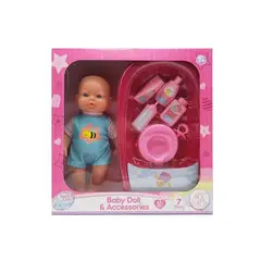 MOTHER LOVE - MUÑECA CON ACCESORIO CELESTE 31cm