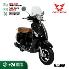 ZONGSHEN - MOTO SCOOTER ESTILO RETRO MILANO 125CC NEGRO