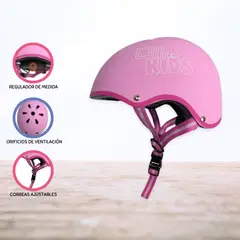 OLLIE - Casco Protector Regulable Para Niño »XS KIDS » Pink