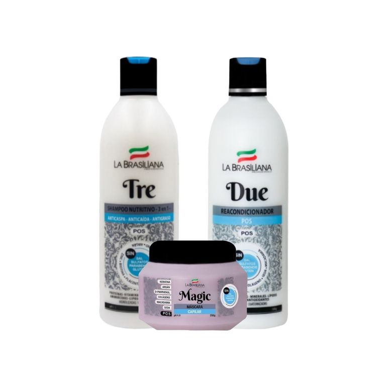 Kit Shampoo TRE + Reacondicionador + Mascara Magic 250g