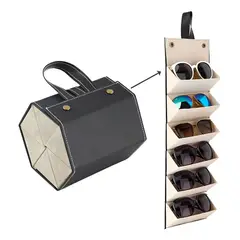 GENERICO - Organizador de Lentes Plegable con 6 Compartimientos Color Negro