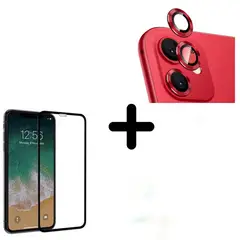 CASE - Vidrio Camara Iphone 13 Pro + Vidrio Pantalla - Rojo