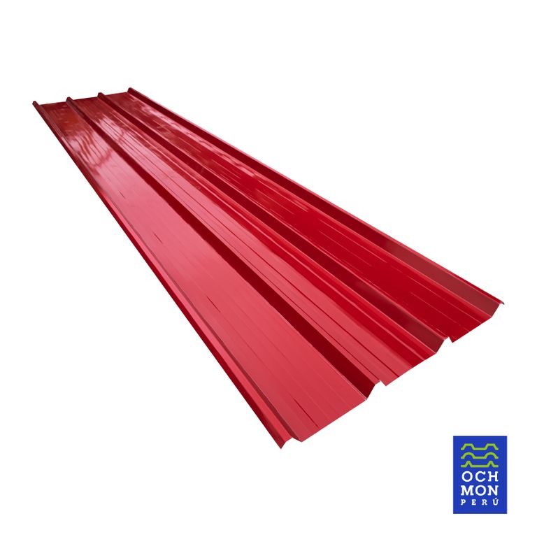 Techos de Aluzinc TR4 Rojo 0.30 mm de 1.05mt ancho x 2.15 mt largo