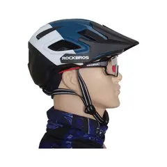 ROCKBROS - Casco con Certificación Azul con Blanco