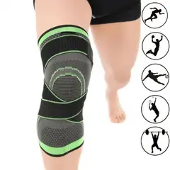 GENERICO - Rodillera Deportiva Elástica Ajustable Negra Y Verde