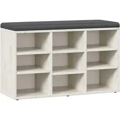 AMUEBLE - Zapatera tapizada MARCIAL Melamina  Tiendas BLANCO