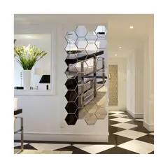 GRETAIL - Espejo Adhesivo Hexagonal 12unds Decorativo