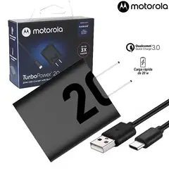 MOTOROLA - Cargador TurboPower 20W + C/USB-C Fast Charger Q.C 3.0