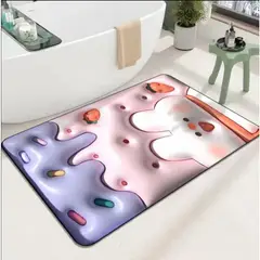 GENERICO - Alfombra De Baño Tapete Absorbente Diseño 3D