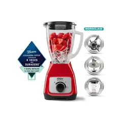 OSTER - Licuadora Roja 1.5 L 2 Velocidades BLSTKAGRRD Perilla