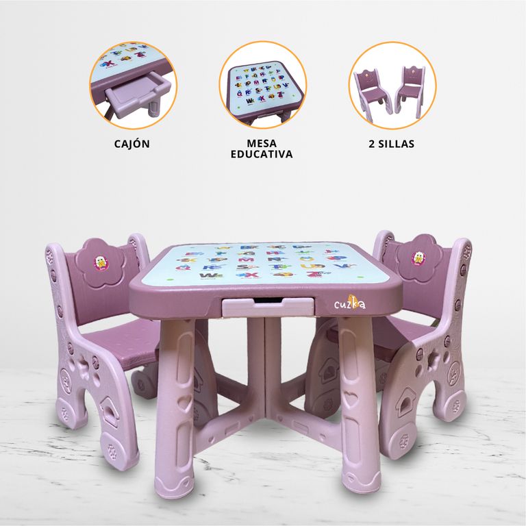 Silla Escritorio 3 en 1 «CHILDESK» Pink