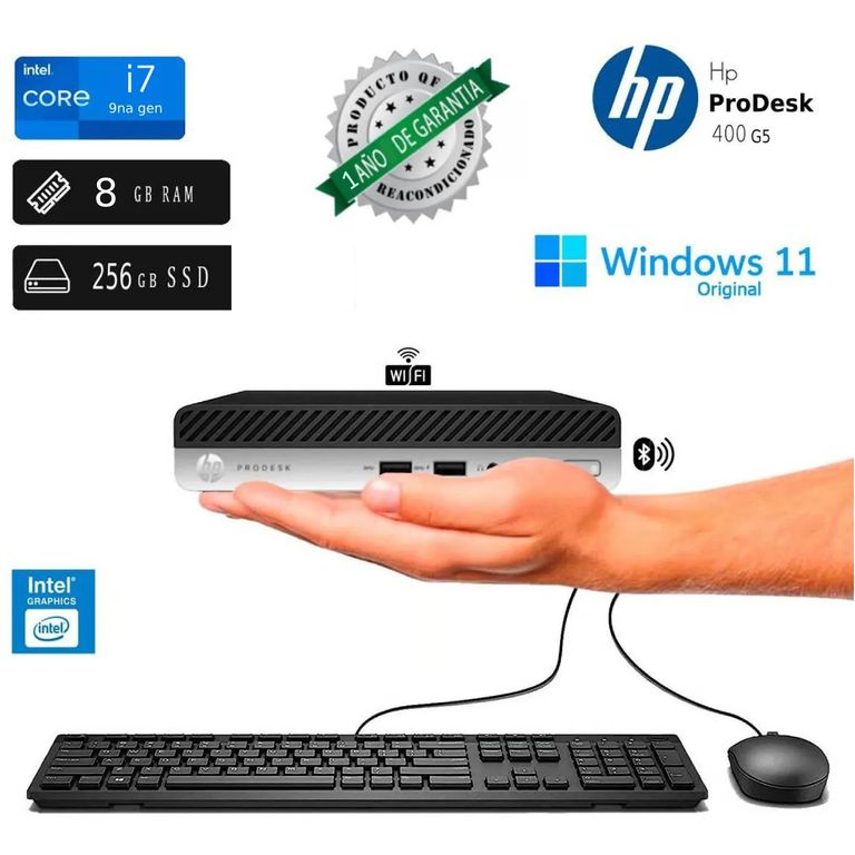PRODESK 400 G5-Mini -Intel Core I7 9700T 8GB RAM 256GB SSD Reacondicionada