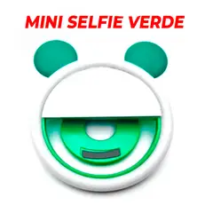 GENERICO - Mini Aro Selfie Con Luz Led y Batería Recargable Verde Para Telefono