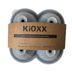 KIOXX - Cubeta de silicona de hielos circulares 4 cavidades Negra