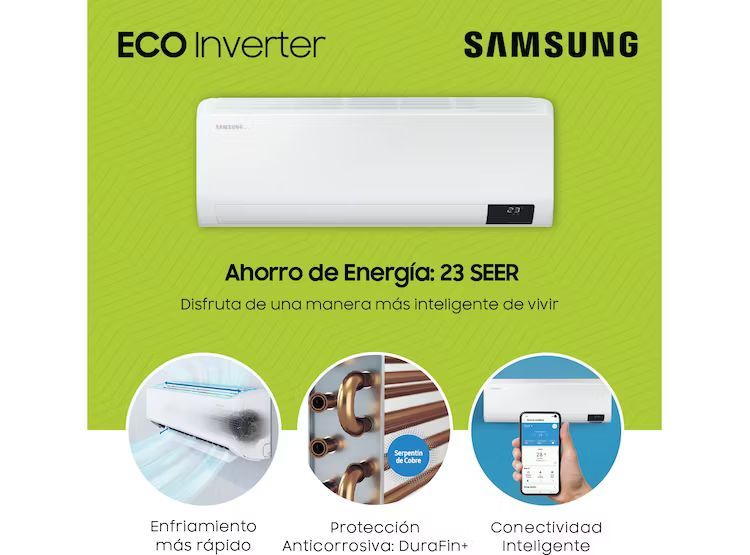 AIRE ACONDICIONADO SPLIT DE 18,000 BTU/H INVERTER FRIO SOLO