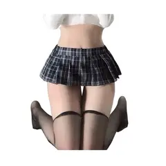 GENERICO - Sexy mini falda azul marino con cuadros