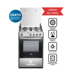 INDURAMA - Cocina a Gas Viena QZ 4 Hornillas Croma