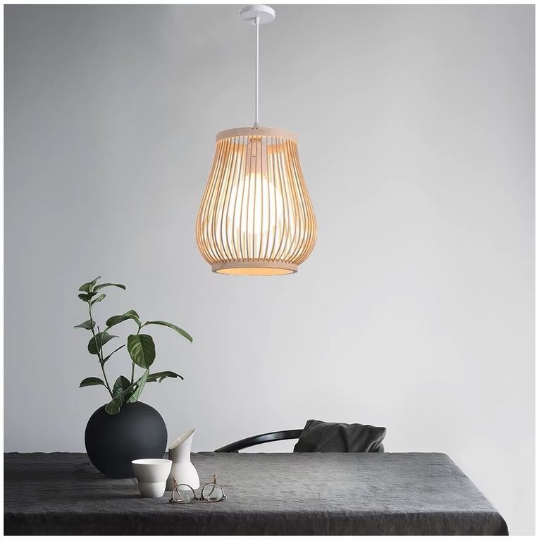 Lámpara colgante de madera de bambú minimalista