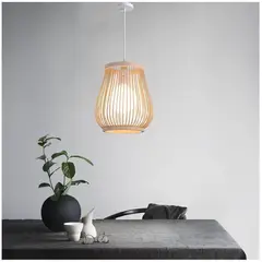 GENERICO - Lámpara colgante de madera de bambú minimalista