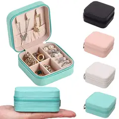 GENERICO - Mini Organizador de Joyas de Viaje Portátil con Cremallera